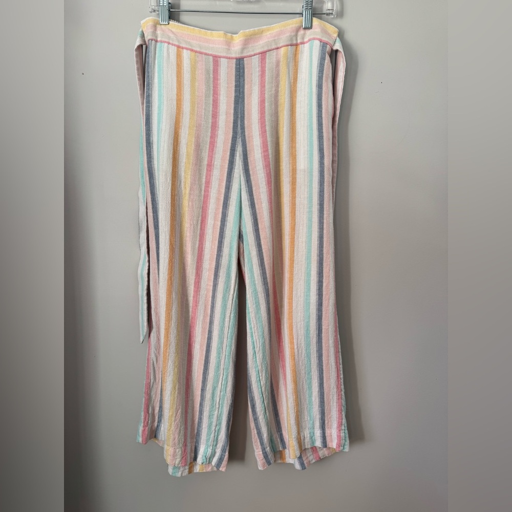 LOFT Outlet - Linen Blend Wide Leg Cropped Pant - S - Picture 2 of 6